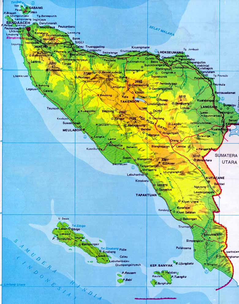 Baitul Mal Sosialisasi Penyelamatan Tanah Wakaf di Aceh  - peta aceh - Baitul Mal Sosialisasi Penyelamatan Tanah Wakaf di Aceh